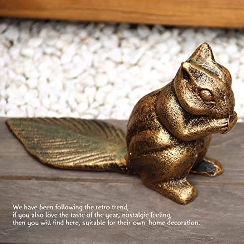 Cute Door Stopper Retro Bronze Cute Squirrel Door Stops For Floor Farmhouse Heavy Duty Cast Iron Squirrel Decorative Door Stopper #TOP2