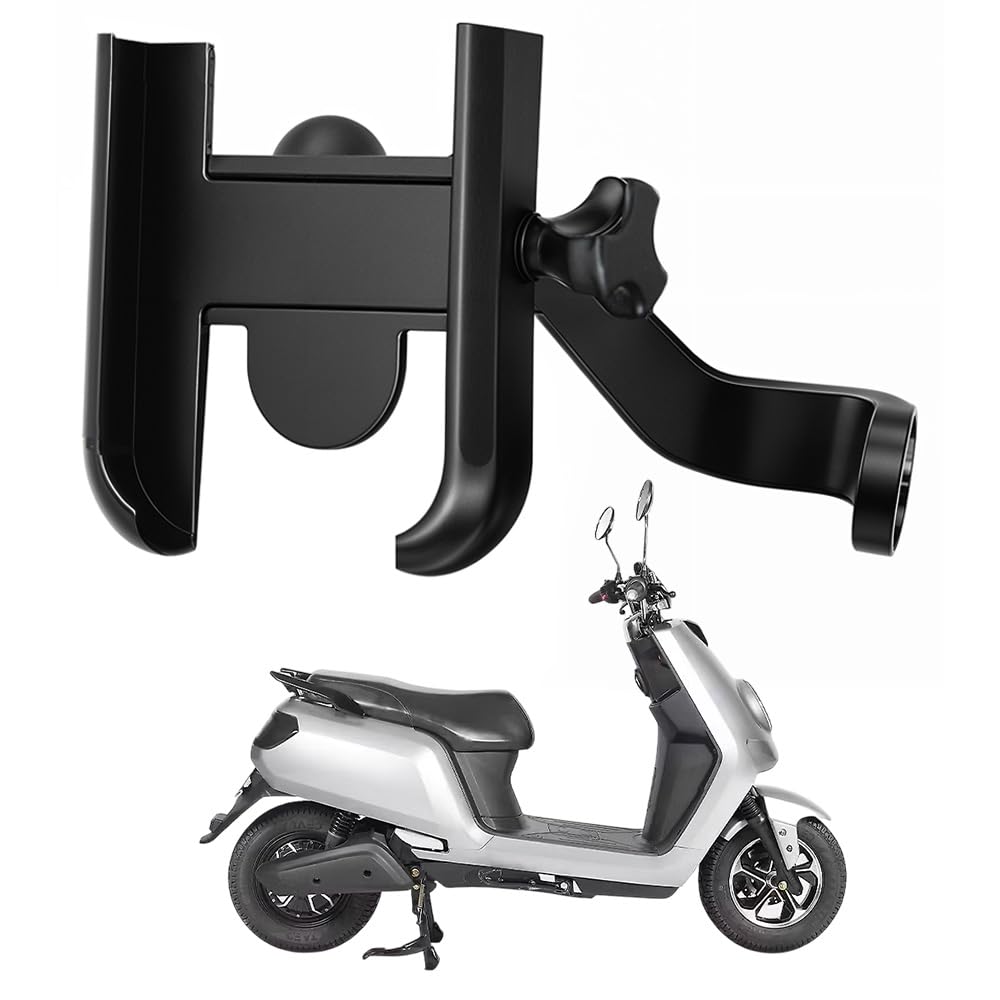 WHIPONE Metal CNC Mobile Holder for Scooter, Scooty & Motorcycle Compatible for Joy e-Bike Glob, Mirror Mount, 360° Rotation, Strong Anti-Slip Grip, Wide Adjustable Fit for All Smartphones (Black)-picture-10