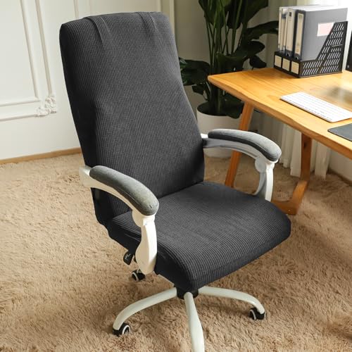 Image of FORCHEER Large Office Chair Covers Stretchable XL Office Chair Cover, Big and Tall Computer Chair Covers (Large,Black)