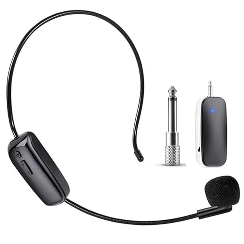IMAGINEA AY101 UHF Wireless Headset Microphone |50M Range for Teaching, Clear Audio Recording and Streaming –Compact, Versatile for Speech and Teaching with Rechargeable Bluetooth Wireless Headset Mic