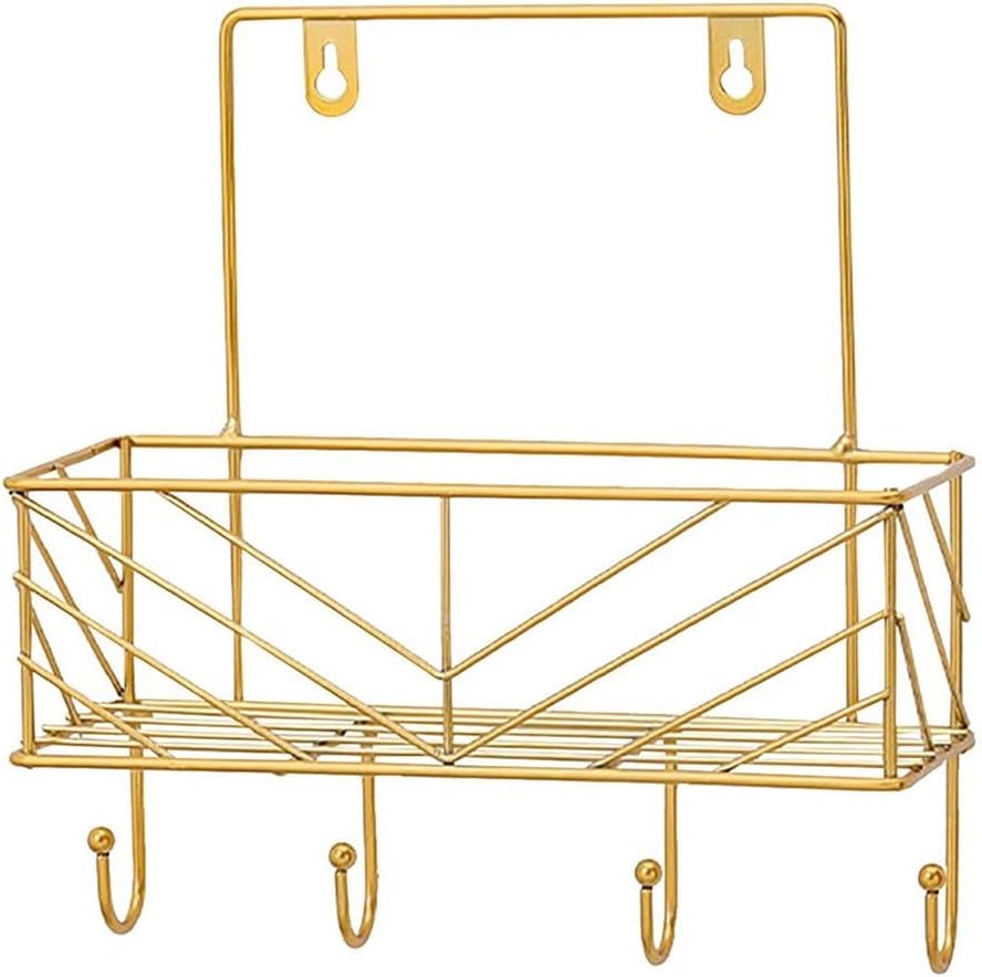 HBJWOV Office Newspaper Magazine Rack Multifunction Desktop Metal Storage Basket Minimalist Book Organizer(D)