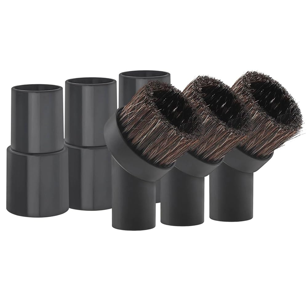 CTRLZS Vacuum Brushes 3 Pairs, Vacuum Attachment Round Dust Brushes Horse Hair with Universal Connectors for Standard Hose