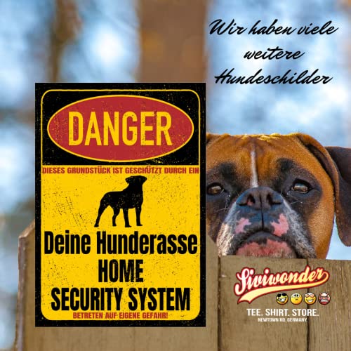 Riesenschnauzer Schnauzer Schild Danger Security System Türschild Hundeschild Warnschild Hund Sicherheitsschild Hund Privatgrundstück Hundewarnung Warnung vor dem Hund