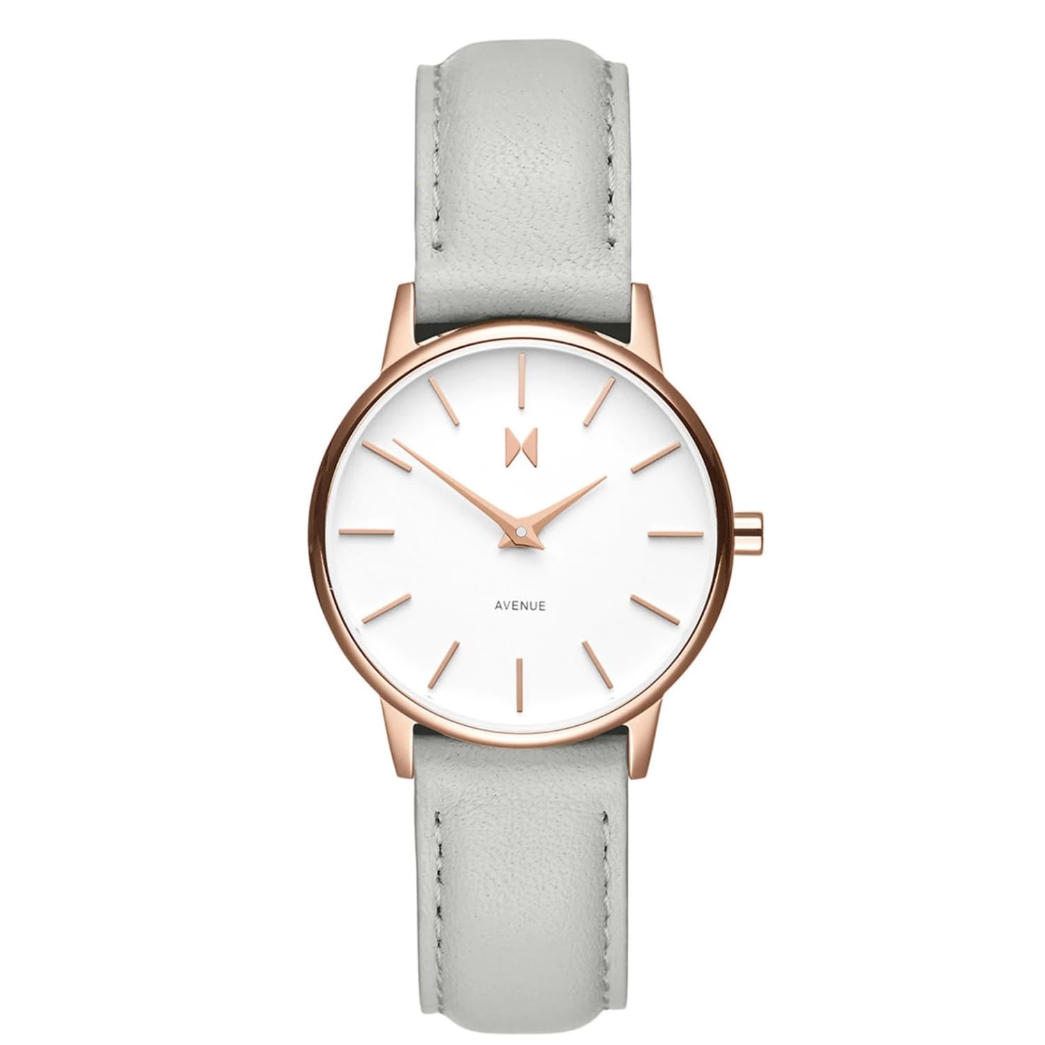 MVMT Avenue Qtz Basic Slim White Round Dial Womens Watch|Grey Leather Material|Grey Color Band - D-MA01-RGGR (B09RR124Y7) Amazon Price History, Amazon Price Tracker