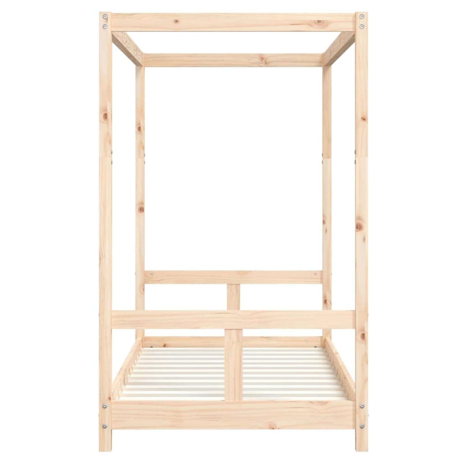 Gecheer Cama Infantil de Madera Maciza de Pino con Dosel, Adecuada para niños Mayores de 4 años, Dimensiones totales 165,5 x 85,5 x 140 cm, colchón 80 x 160 cm (no Incluido)