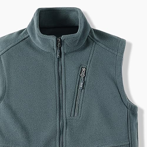 Hixiaohe Mens Lightweight Fleece Vest Stand Collar Sleeveless Zip Up Winter Outerwear Casual Sports Jacket with Pockets2