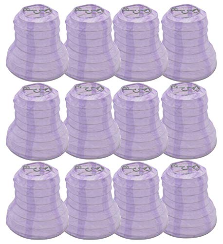 Seta Direct, 3.5-Inch Bell Shape Mini Chinese Decorative Paper Lantern [Lavender Purple, 12 Pack]