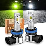 【2色メモリー機能付き】BORDAN h8 h11 フォグランプ 爆光 led h16 車検対応 2色切り替え 無極性 ホワイト/レモンイエロー 12000LM 20W*2 DC12V キャンセラー付き ラジオノイズ・結露対策 2個セット