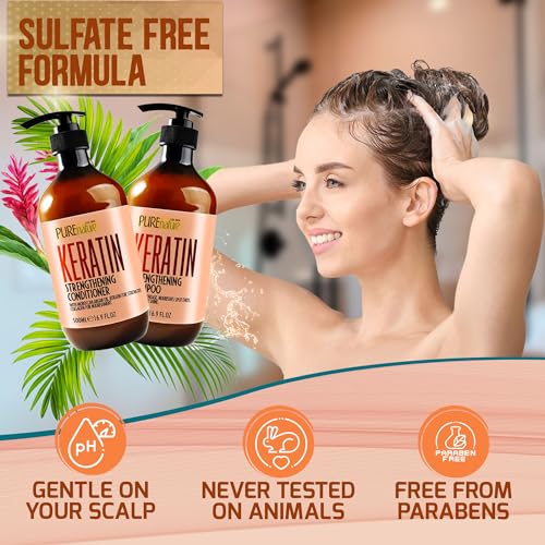 Pure Nature Lux Spa Keratin Shampoo And Conditioner Set - Sulfate And Paraben Free Treatment For Dry Hair thumb #2