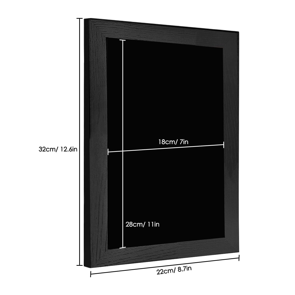 Umtiti Magnetic Surface Chalkboard, 8.7" * 12.6", Black Wood Frame,Wall Black Board to Use at Home, Office - Image 2