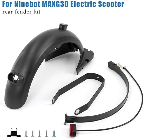 Miniatura 5 de XBERSTAR Juego de guardabarros trasero compatible con Ninebot Max G30 Scooter eléctrico Guardabarros trasero Scooter Soporte de repuesto (negro)