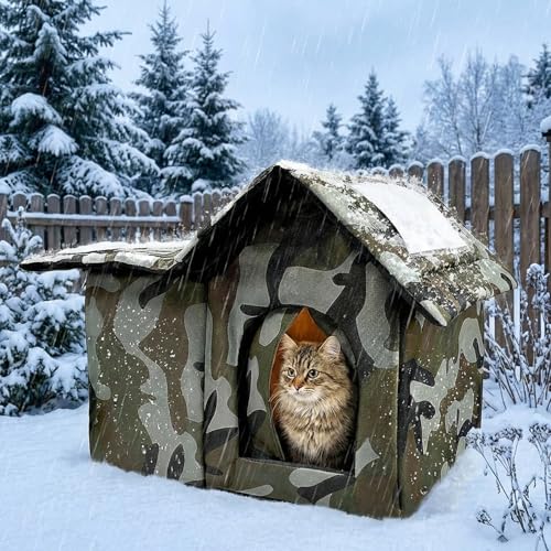 Niche d'extérieur pour chat pliable pour protéger les matous du jardin