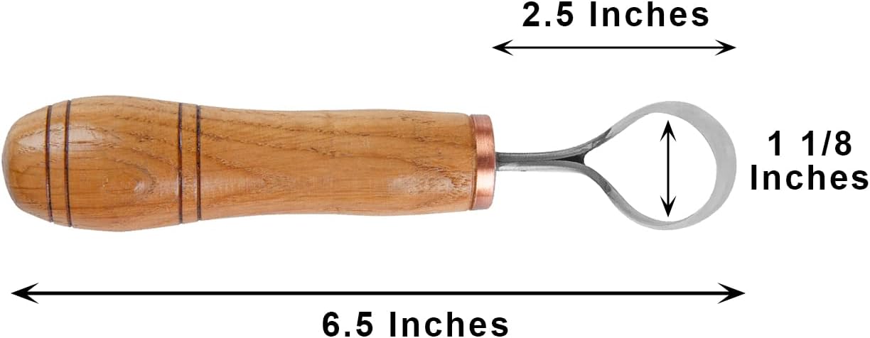 Wood Carving Scorp Knife. Round Carving Tool for Spoons, Bowls and Cups. Wood Carvers Rounded Hook Knife Spoon carving knife. (ANGLED)