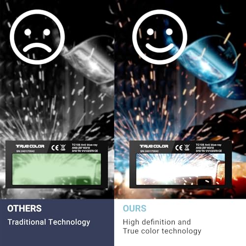 Image of 【Shade 10】 Auto Darkening Welding Lens 2x4 1 /4, Solar Energy Welding Lens, True Color Blue Welding Lens, 2x4 1 /4 Welding Lens Replacement for Standard Welding Hoods and Welding Helmets