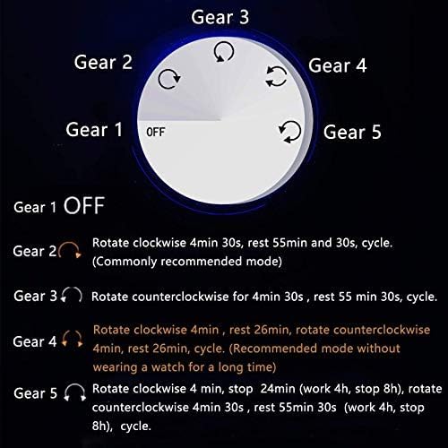 FENOKD Mechanical Watch Shaker Double Watch Winder Box for Automatic Watches with Blue LED Light, AC Adapter and Battery Powered Piano Paint Exterior