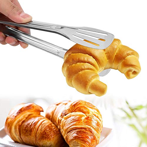 UIXIYIMG 5PCS BBQ Buffet Tongs Barbecue Clamps Kitchen Tools Gadgets Stainless Steel Bread Salad Meat Clip Anti Heat,7 inch