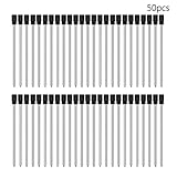 HOSTK 50pcs Stylus Ballpoint Pen Refill, Replaceable Screen Touch Pen Refill, Diamond Capacitive Pens Cartridge(50 Refill-Black)