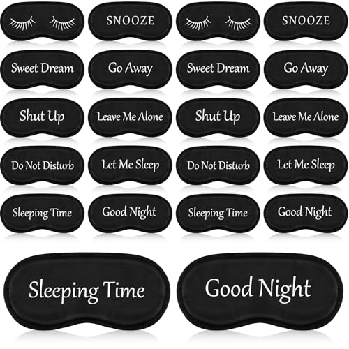 Eurzom 20 Pieces Funny Sleeping Eye Mask Bulk with Adjustable Strap Sleep Blackout Eye Mask for...