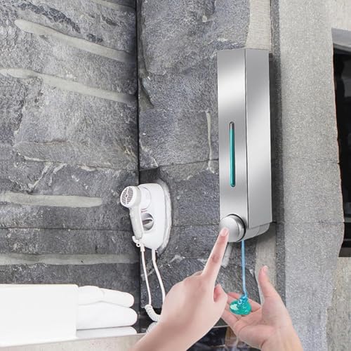 Image of Wall Mounted Manual Push-Button Liquid Soap Dispenser Versatile Use for Shower, Lotion, Shampoo Durable Chrome Finish | Easy Installation Ideal for Home and Commercial Bathrooms Hygienic(1PCS)