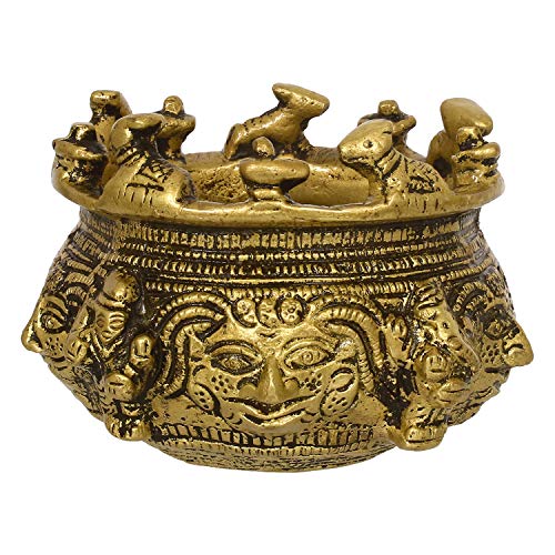 Image of eCraftIndia Brass Auspicious Nandi Kalash for Religious Offerings