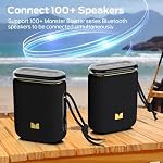 Monster Atomic Pebble Bluetooth Speaker, Portable Wireless Speaker with 20W Loud Sound, Bluetooth 6.0, Support 100+TWS Pairing, IP56 Waterproof, 15H Playtime, Outdoor Speaker for Party Home