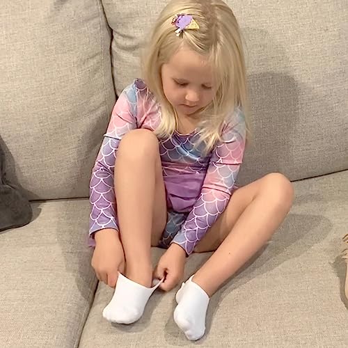 Image of Auranso Girls No Show Socks Toddler Kids Boys Anti Slip Low Cut Socks 10 Pack