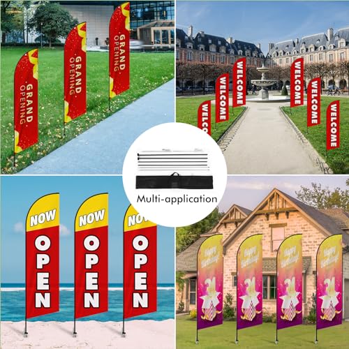 uyoyous 2 Packs Garden Flag Pole Holder Business Advertising Flag Pole Kit,11.16 Feet Flagpole Flag, Hardware Pole Kits with Ground Spikes with Portable Travel Bag Without Flag - Thumbnail 3