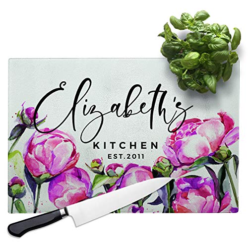 Personalized Glass Cutting Board, 4 Designs & 2 Sizes, Tempered Glass Board |
