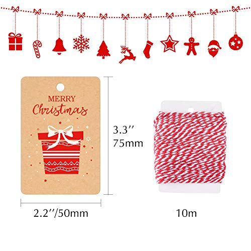 ASTARON 60Pcs Etichette Natalizie, Tag Regalo di