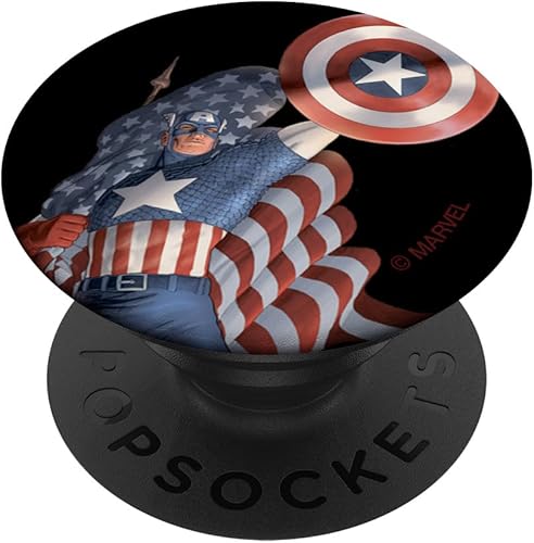 Día de la Independencia del Capitán América de Marvel  PopSockets Grip y soporte para teléfonos y tabletas