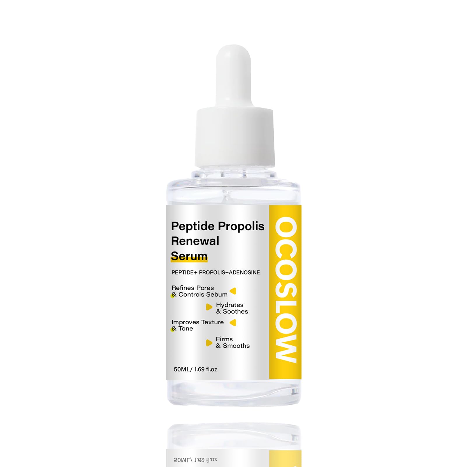 50ml Hydrating Renewal Serum,Peptide Propolis Renewal Serum,CICA, Hyaluronic Acid, Peptides & Propolis for Dry Skin & Wrinkles (A)