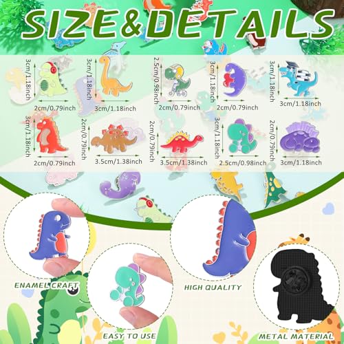 Image of Giegxin 40 Pcs Dinosaur Enamel Pins Bulk Cute Cartoon Backpacks Pins Animals BroochTfor Backpacks Clothes Classroom Student Gifts