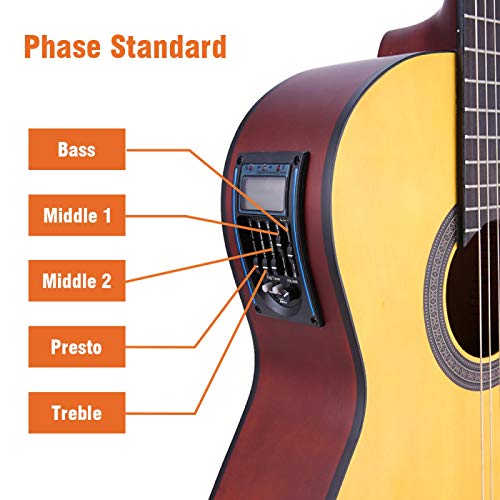 KEPOHK 39 pouces 6 cordes Cutaway EQ guitare classique micro intégré - Les Beatles, Paul McCartney, John Lennon, RIngo Starr, George Harrison KEPOHK 39 pouces 6 cordes Cutaway EQ guitare classique micro intégré – Image 6