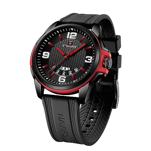 NAVIFORCE-Waterproof-Watch-for-Men-Women-Analog-Auto-Date-Military-Sports-Unisex-WristwatchSilicone-Strap