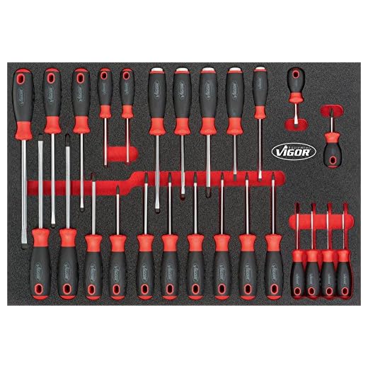 Vigor V4588 3/3+ Weichschaumeinlage Schraubendreher-Satz für VW und AUDI, Anzahl Werkzeuge: 26