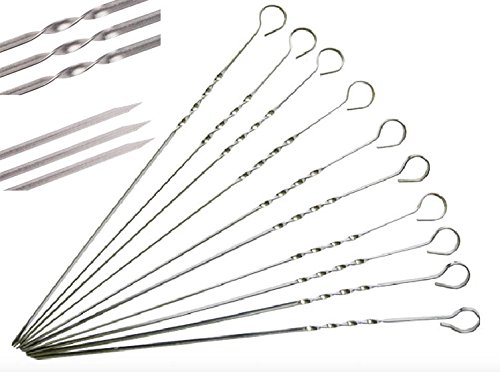 Sinoba BBQ Skewers Kebab Skewers 50 cm Metal Shame Pura Barbecue Skewers Skewers (10)