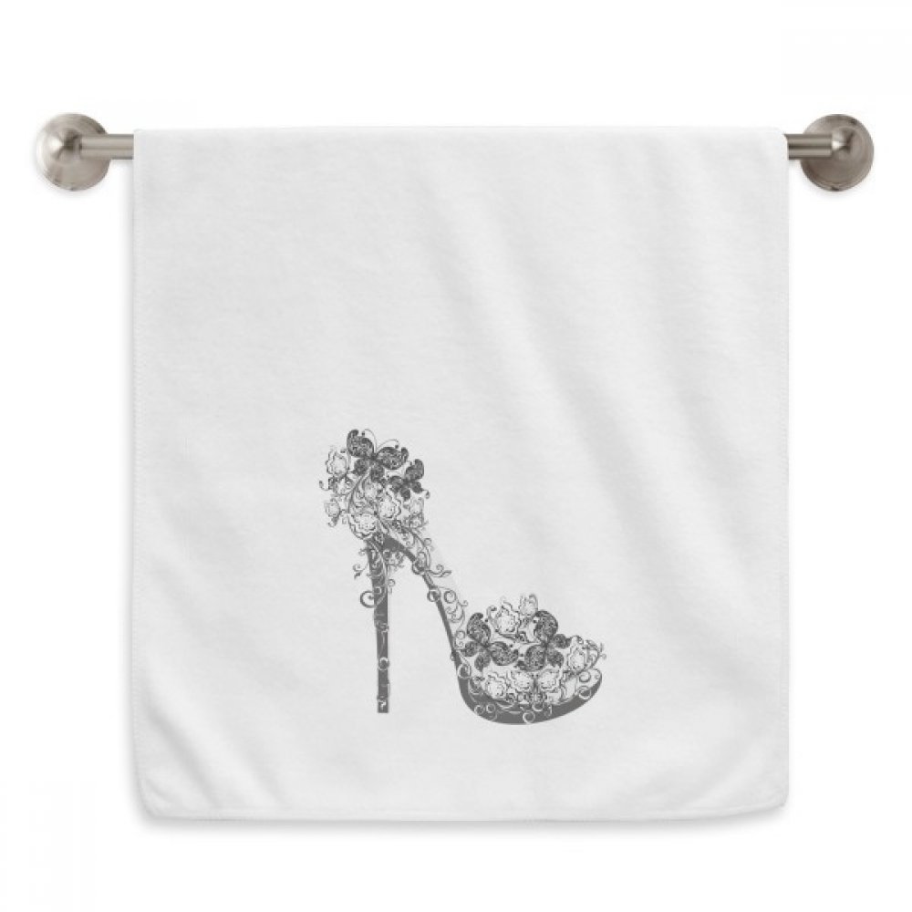 Serviettes débarbouillettes motif fleur et papillon blanc 13 x 29 inch en tissu absorbant