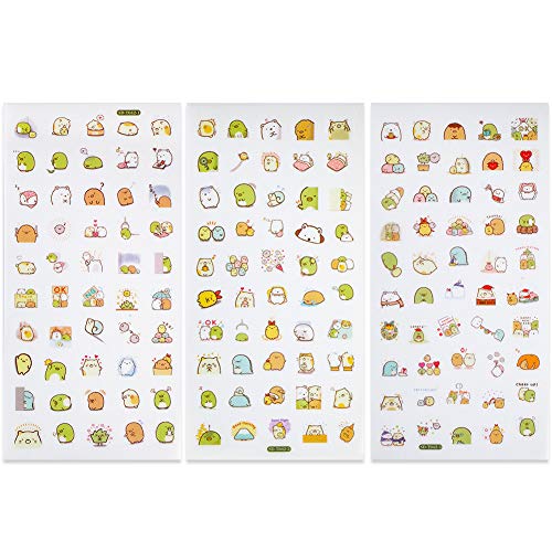 Soleebee 3 Sheets Stickers Set Planner Stickers Decorative Stickers for Stationery Stick Label DIY Diary Scrapbook Laptop Decoration (Emoticons)