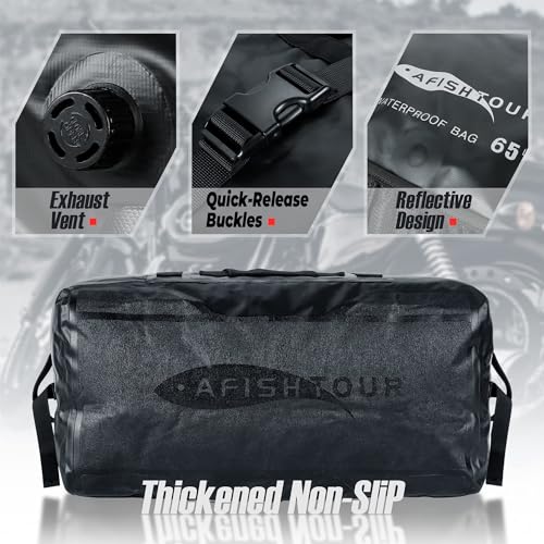 Bolsa Estanca de 65L para Hombre y Mujer - Bolsa de Duffle Impermeable Grande con Correas para Asiento Trasero de Motocicleta - Bolsa Secadora de Rollo para Kayak, Balsa, Navegación, Natación, Playa miniatura 4