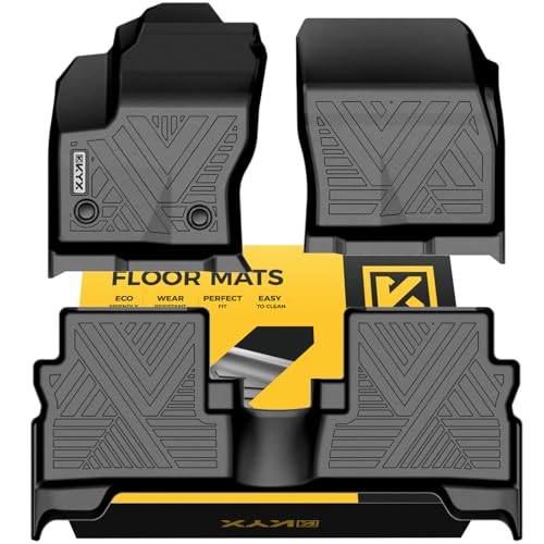 KYX All Weather 1:1 Custom Fit Floor Mats for Ford Escape 2013-2019 & Ford C-Max 2013-2018 | Heavy Duty, Non-Slip Design | TPE Material, Easy to Clean | Year-Round Protection for Family Daily Driving