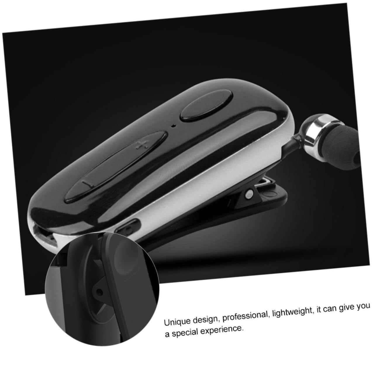 SHINEOFI Cuffie Sportive Wireless Compatte con Clip Retrattile Auricolari Professionali Leggeri per Allenamento Nero