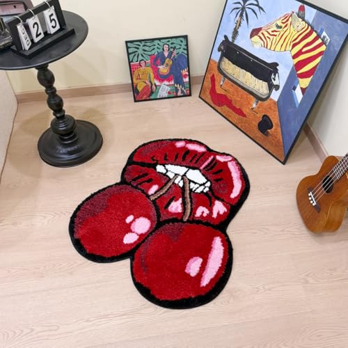 Tapete decorativo LAKEA Cherry Red Lips 71x64 cm ovalado miniatura 3