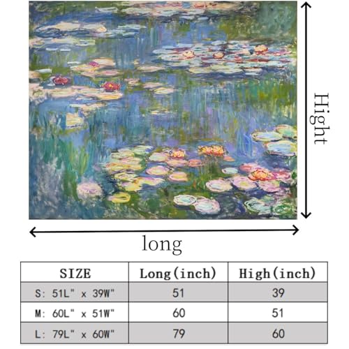 image for Avinyl Monet Waterlily Wall Tapestry, Green Floral Plant Art Poster fo