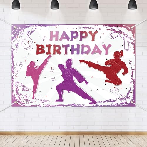 Karate Birthday Party Banner Backdrop Karate Martial Arts Sports Theme ...