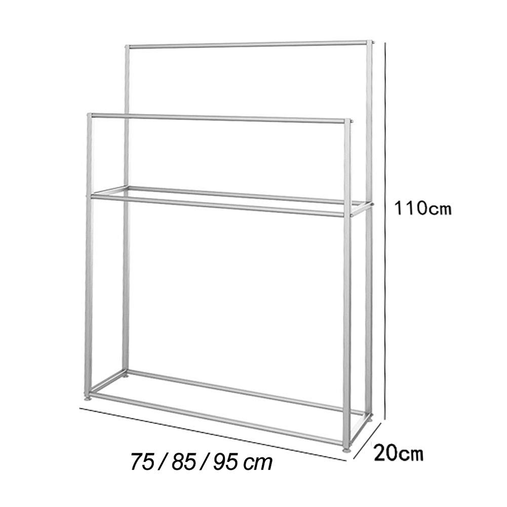 Support pour serviettes de piscine à 2 étages en métal avec base robuste, robuste et résistant à la rouille pour cuisine, blanc piscine 85 x 20 x 110 cm