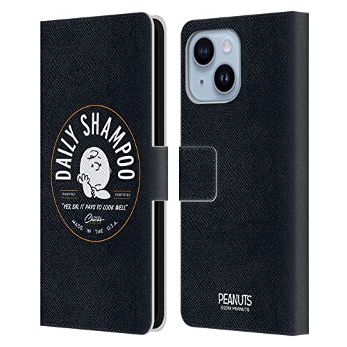 Étui portefeuille iPhone 14 Plus Charlie Brown Peanuts protection cuir antichoc