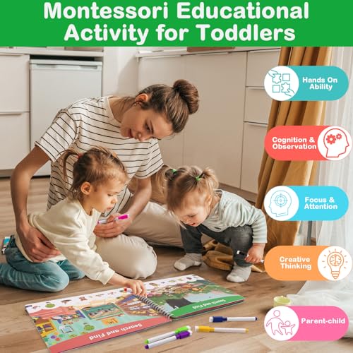 Foayex Valentines Day Gifts for Kids Toddler Learning Toys for Toddlers Books Montessori Toys for 3 4 5 Year Old Girls Boys,Educational Letter Preschool Fun Doodle Coloring Workbook for Homeschooling