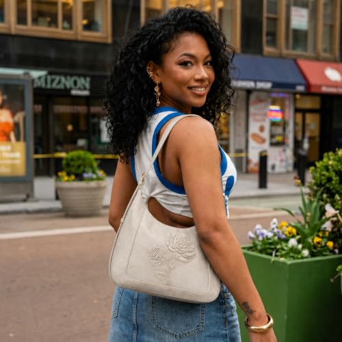 Image of Shoulder Bag for Women, Small Embossed Vegan Leather Hobo Purse | Elegant Crescent Shape Shoulder Purse with Top Handle, Adjustable Strap, Underarm Style for Daily Use, Travel & Gift Choice