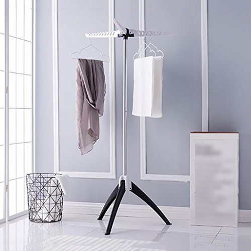 Preisvergleich Produktbild LIANGJUN Wäscheständer Metall Einstellbar Faltbar Multifunktional 3 Stangen, 3 Farben, 65,7 * 57 * 129,5 cm (Farbe : Weiß)