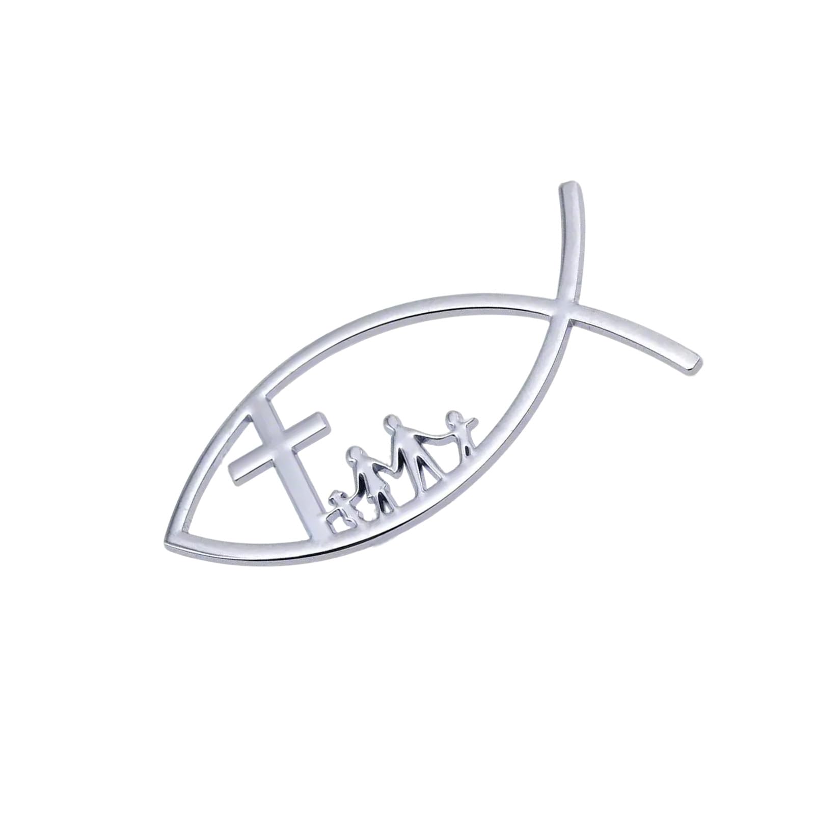 Automotive Fish Badge Adhesive Metal Decal Car Fish Decal Sticker Emblems Sticker Car